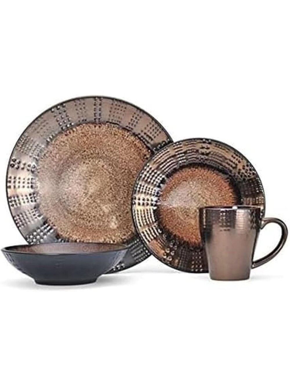 Elegant 16-Piece Stoneware Dinnerware Set - Stylish Tableware for Dining
